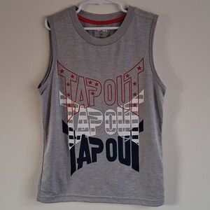 Tapout Sleeveless Tank Top Boys Size 12 Gray MMA Muscle Shirt Tee Activewear